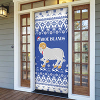 Faroe Islands Christmas Door Cover Coat Of Arms Xmas Patterns - Wonder Print Shop