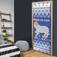 Faroe Islands Christmas Door Cover Coat Of Arms Xmas Patterns - Wonder Print Shop