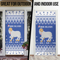 Faroe Islands Christmas Door Cover Coat Of Arms Xmas Patterns - Wonder Print Shop