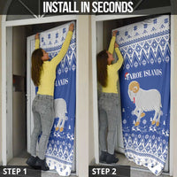 Faroe Islands Christmas Door Cover Coat Of Arms Xmas Patterns - Wonder Print Shop