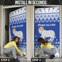 Faroe Islands Christmas Door Cover Coat Of Arms Xmas Patterns - Wonder Print Shop