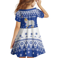 Faroe Islands Christmas Family Matching Long Sleeve Bodycon Dress and Hawaiian Shirt Coat Of Arms Xmas Patterns - Wonder Print Shop
