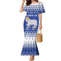 Faroe Islands Christmas Family Matching Mermaid Dress and Hawaiian Shirt Coat Of Arms Xmas Patterns - Wonder Print Shop