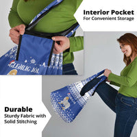 Faroe Islands Christmas Grocery Bag Coat Of Arms Xmas Patterns - Wonder Print Shop