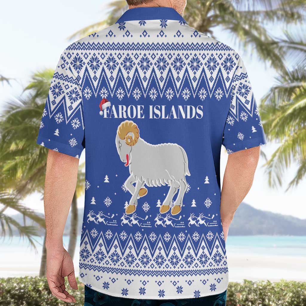 Faroe Islands Christmas Hawaiian Shirt Coat Of Arms Xmas Patterns - Wonder Print Shop