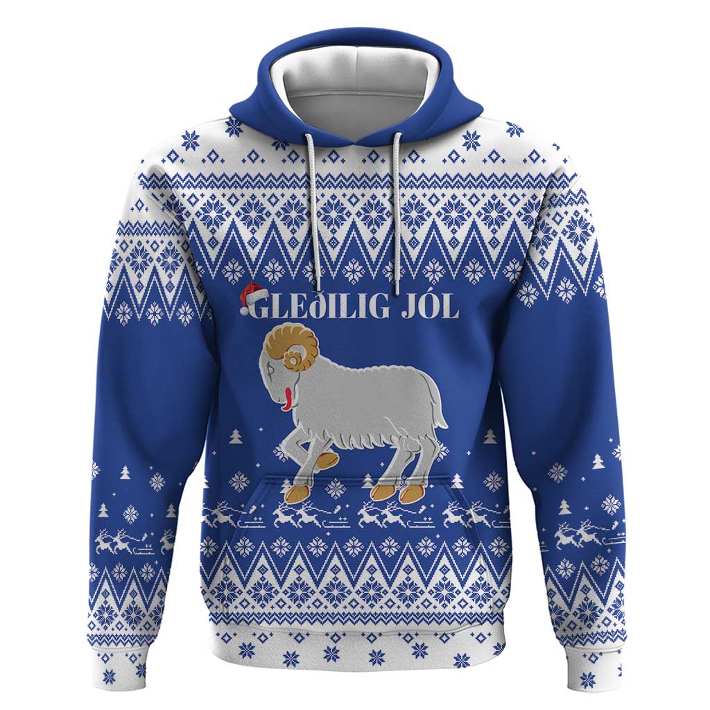 Faroe Islands Christmas Hoodie Coat Of Arms Xmas Patterns - Wonder Print Shop