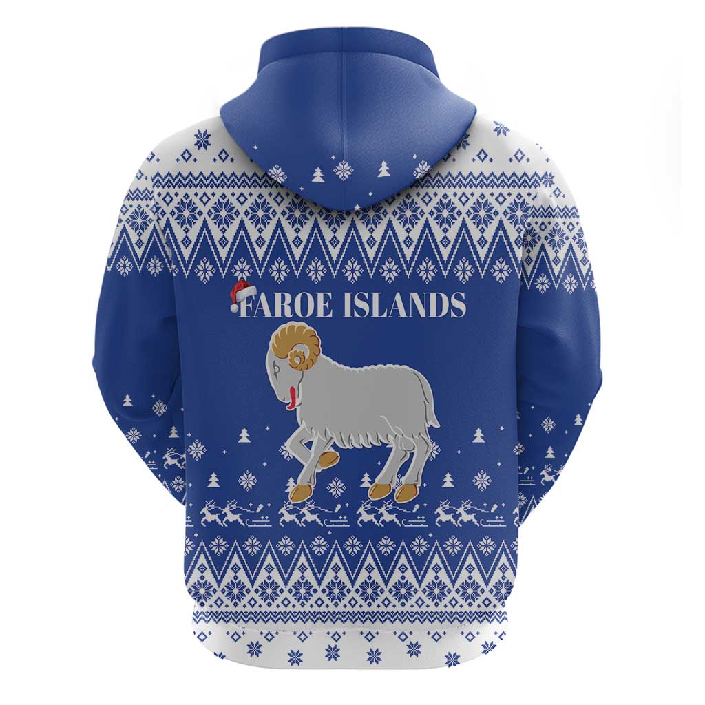 Faroe Islands Christmas Hoodie Coat Of Arms Xmas Patterns - Wonder Print Shop