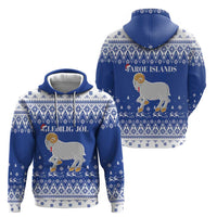 Faroe Islands Christmas Hoodie Coat Of Arms Xmas Patterns - Wonder Print Shop