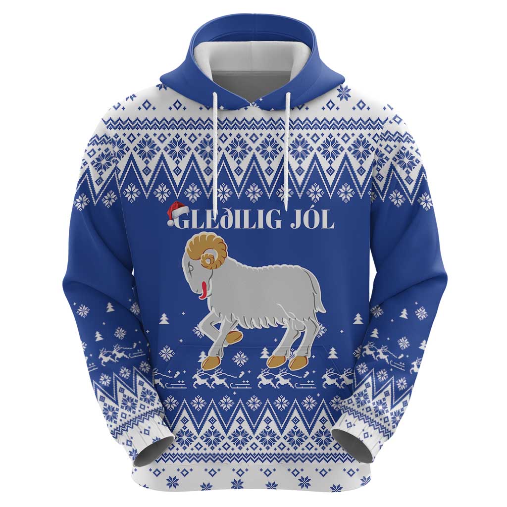 Faroe Islands Christmas Hoodie Coat Of Arms Xmas Patterns - Wonder Print Shop