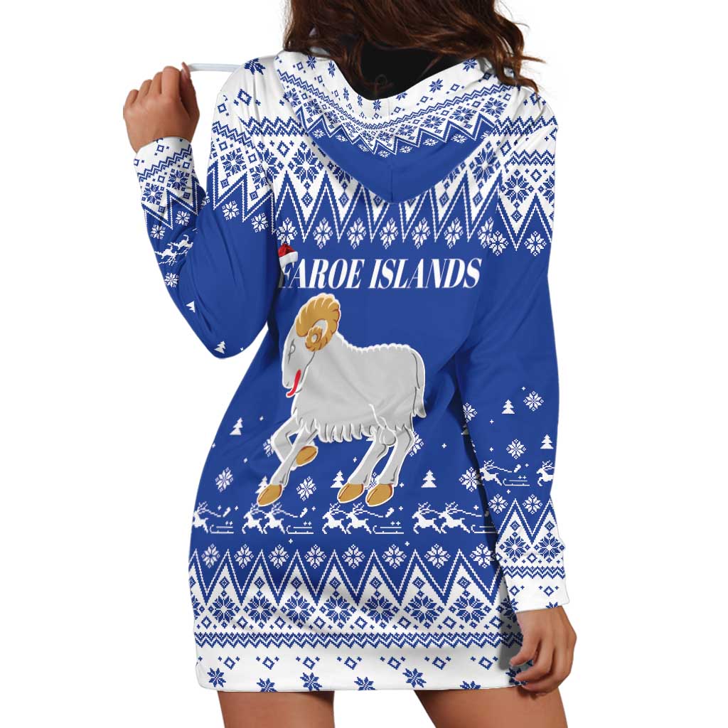 Faroe Islands Christmas Hoodie Dress Coat Of Arms Xmas Patterns - Wonder Print Shop