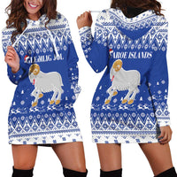 Faroe Islands Christmas Hoodie Dress Coat Of Arms Xmas Patterns - Wonder Print Shop