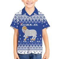 Faroe Islands Christmas Kid Hawaiian Shirt Coat Of Arms Xmas Patterns - Wonder Print Shop