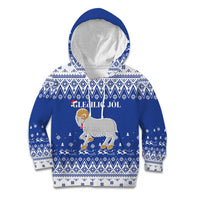 Faroe Islands Christmas Kid Hoodie Coat Of Arms Xmas Patterns - Wonder Print Shop
