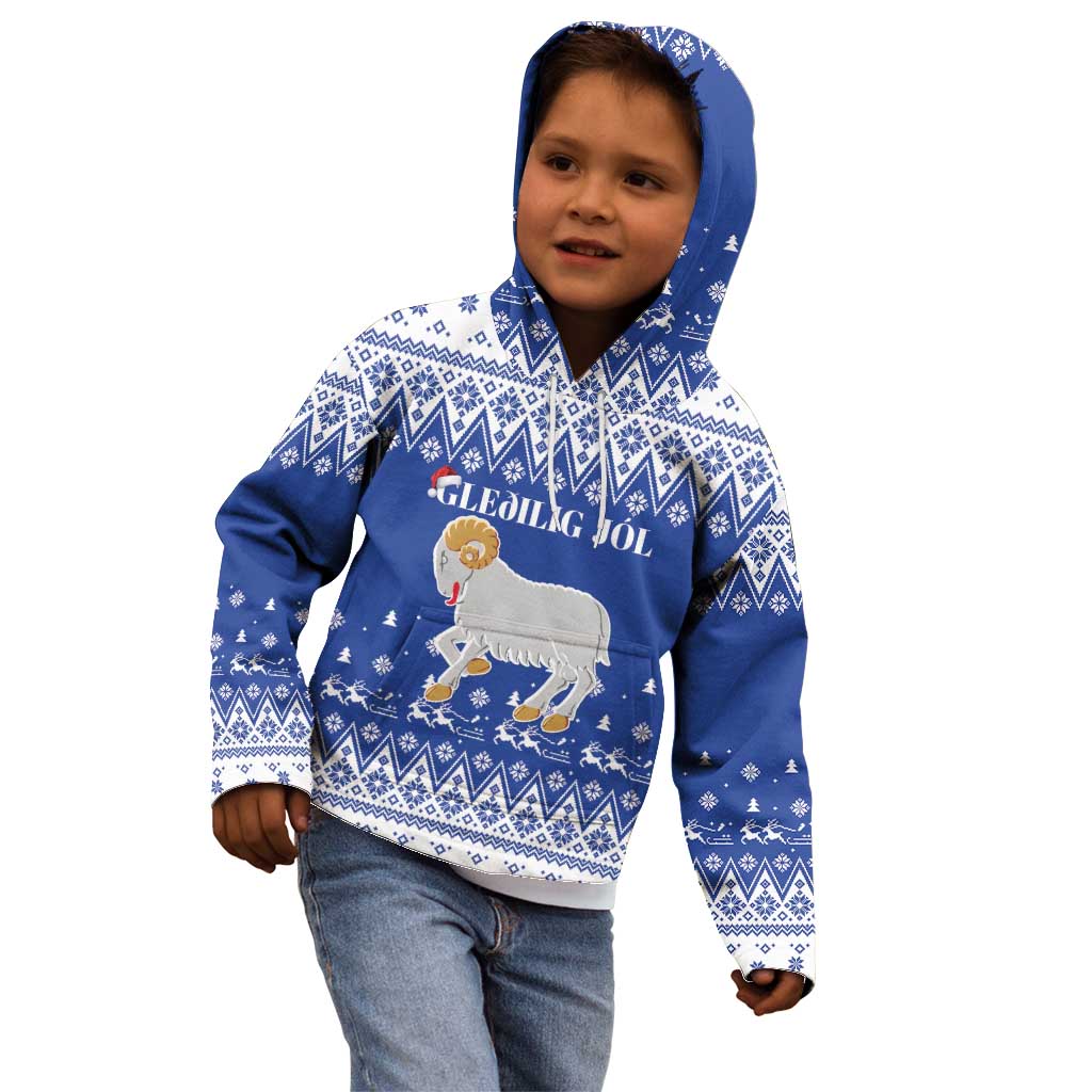 Faroe Islands Christmas Kid Hoodie Coat Of Arms Xmas Patterns - Wonder Print Shop