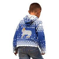 Faroe Islands Christmas Kid Hoodie Coat Of Arms Xmas Patterns - Wonder Print Shop