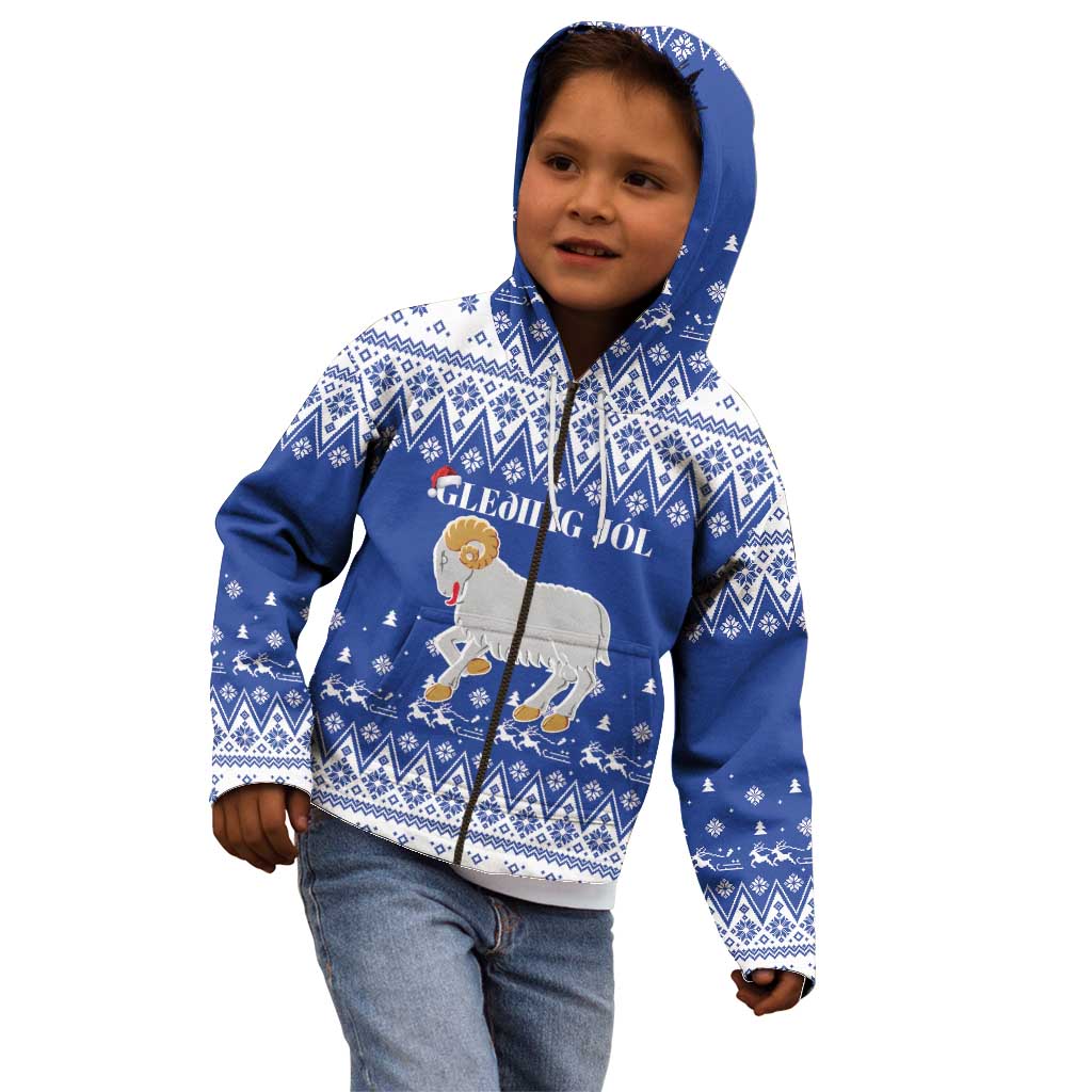 Faroe Islands Christmas Kid Hoodie Coat Of Arms Xmas Patterns - Wonder Print Shop