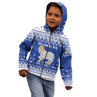 Faroe Islands Christmas Kid Hoodie Coat Of Arms Xmas Patterns - Wonder Print Shop