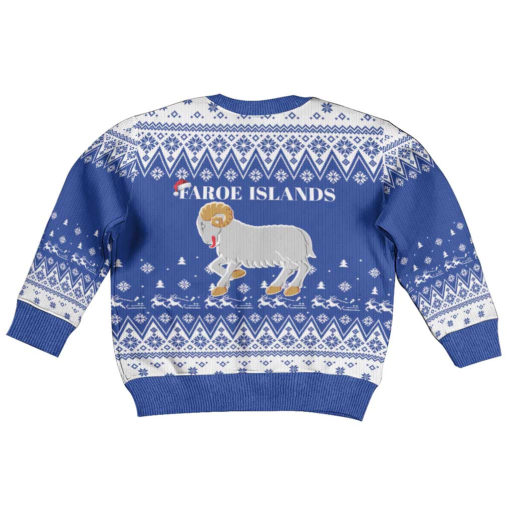 Faroe Islands Christmas Kid Ugly Christmas Sweater Coat Of Arms Xmas Patterns - Wonder Print Shop