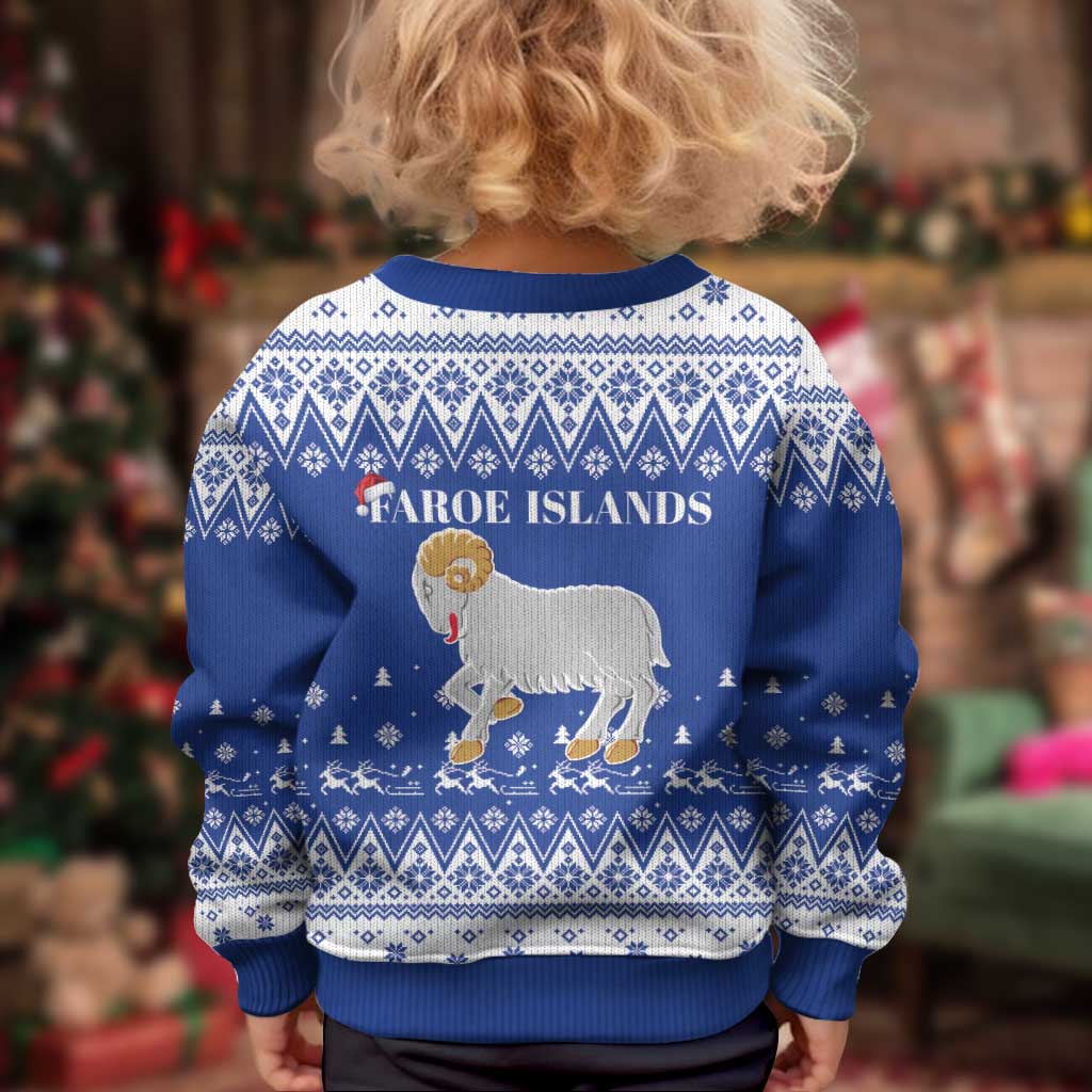 Faroe Islands Christmas Kid Ugly Christmas Sweater Coat Of Arms Xmas Patterns - Wonder Print Shop