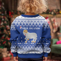 Faroe Islands Christmas Kid Ugly Christmas Sweater Coat Of Arms Xmas Patterns - Wonder Print Shop