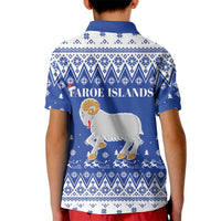 Faroe Islands Christmas Kid Polo Shirt Coat Of Arms Xmas Patterns - Wonder Print Shop