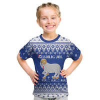 Faroe Islands Christmas Kid T Shirt Coat Of Arms Xmas Patterns - Wonder Print Shop