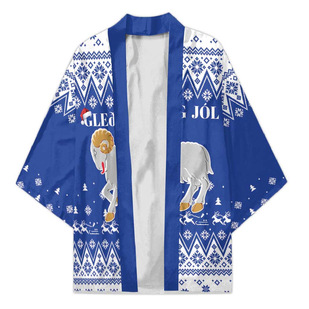 Faroe Islands Christmas Kimono Coat Of Arms Xmas Patterns - Wonder Print Shop