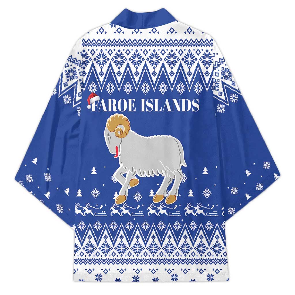 Faroe Islands Christmas Kimono Coat Of Arms Xmas Patterns - Wonder Print Shop