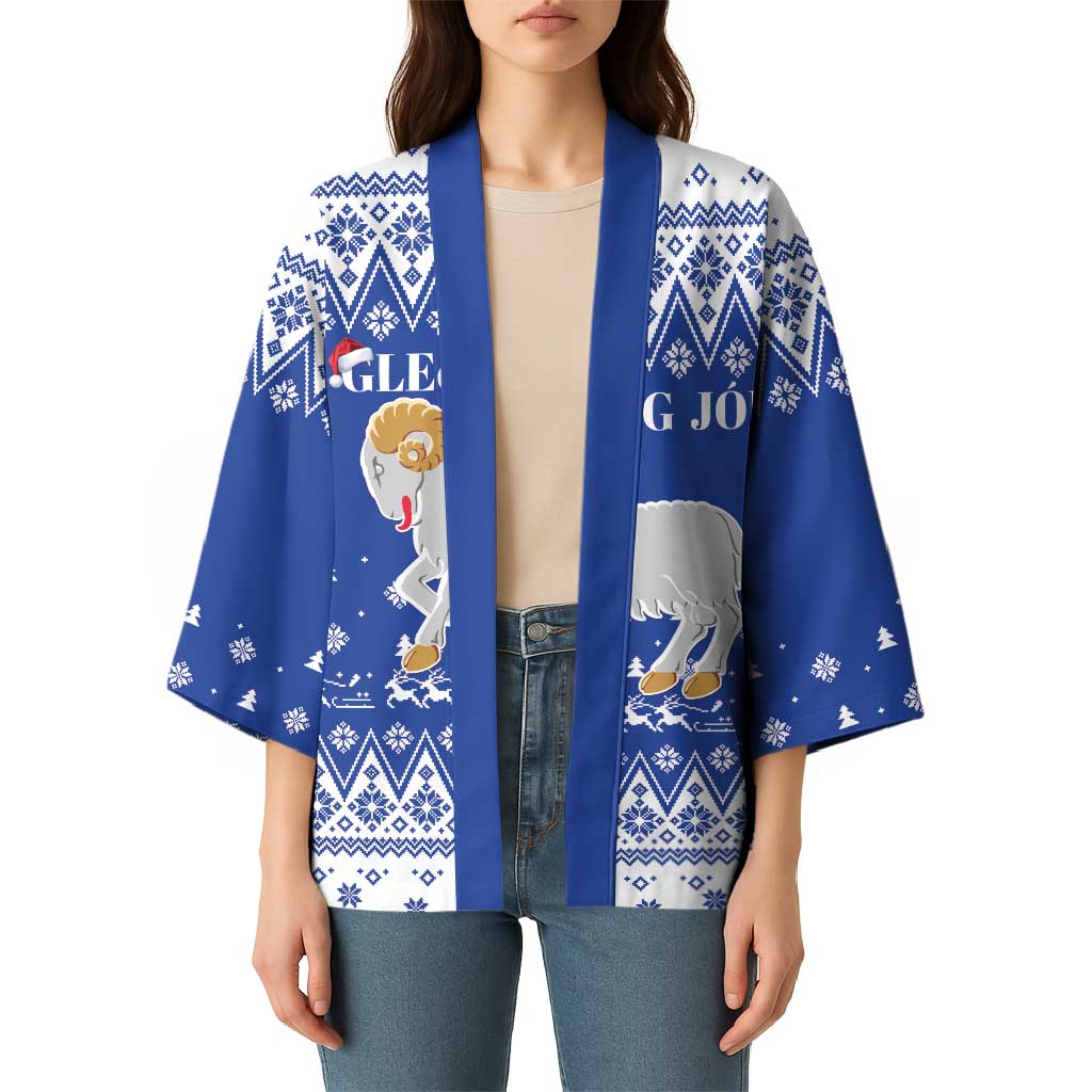 Faroe Islands Christmas Kimono Coat Of Arms Xmas Patterns - Wonder Print Shop