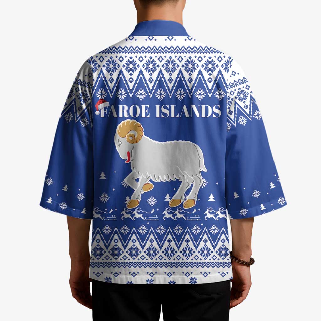 Faroe Islands Christmas Kimono Coat Of Arms Xmas Patterns - Wonder Print Shop