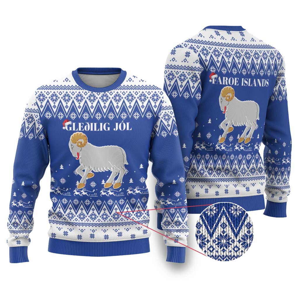 Faroe Islands Christmas Ugly Christmas Sweater Coat Of Arms Xmas Patterns - Wonder Print Shop