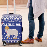 Faroe Islands Christmas Luggage Cover Coat Of Arms Xmas Patterns - Wonder Print Shop