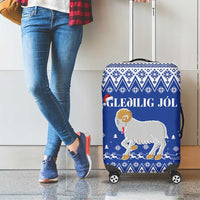 Faroe Islands Christmas Luggage Cover Coat Of Arms Xmas Patterns - Wonder Print Shop