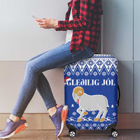 Faroe Islands Christmas Luggage Cover Coat Of Arms Xmas Patterns - Wonder Print Shop