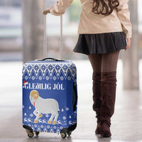 Faroe Islands Christmas Luggage Cover Coat Of Arms Xmas Patterns - Wonder Print Shop