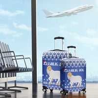 Faroe Islands Christmas Luggage Cover Coat Of Arms Xmas Patterns - Wonder Print Shop