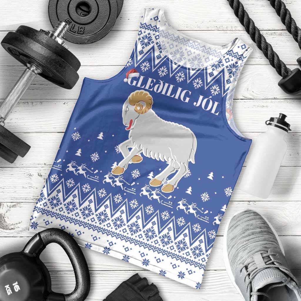 Faroe Islands Christmas Men Tank Top Coat Of Arms Xmas Patterns - Wonder Print Shop
