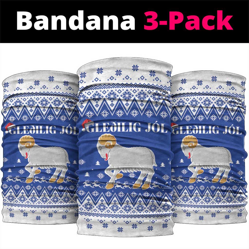 Faroe Islands Christmas Neck Gaiter Coat Of Arms Xmas Patterns - Wonder Print Shop