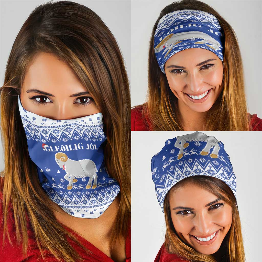 Faroe Islands Christmas Neck Gaiter Coat Of Arms Xmas Patterns - Wonder Print Shop