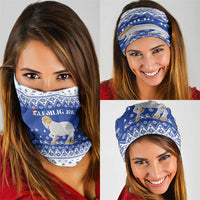 Faroe Islands Christmas Neck Gaiter Coat Of Arms Xmas Patterns - Wonder Print Shop