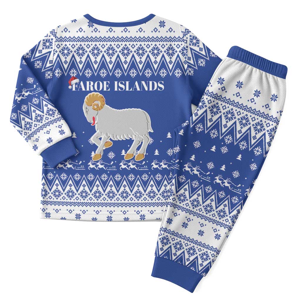 Faroe Islands Christmas Pajama Set Coat Of Arms Xmas Patterns - Wonder Print Shop
