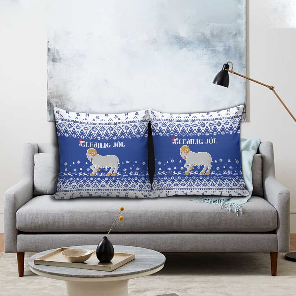 Faroe Islands Christmas Pillow Cover Coat Of Arms Xmas Patterns - Wonder Print Shop