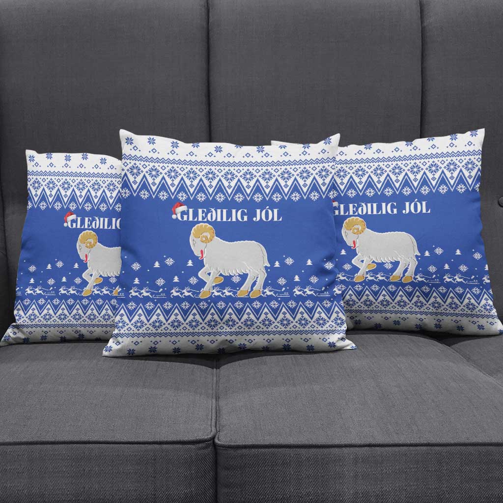 Faroe Islands Christmas Pillow Cover Coat Of Arms Xmas Patterns - Wonder Print Shop