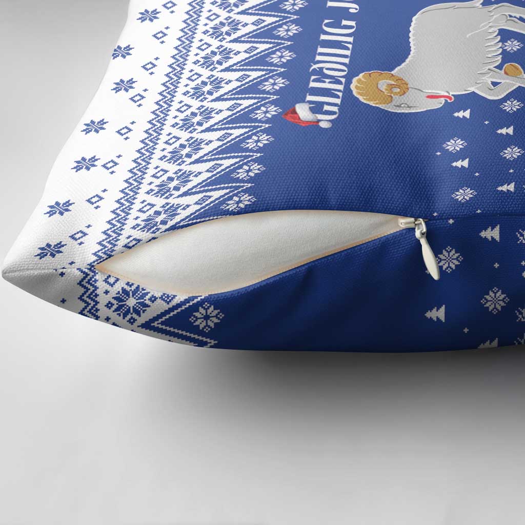 Faroe Islands Christmas Pillow Cover Coat Of Arms Xmas Patterns - Wonder Print Shop