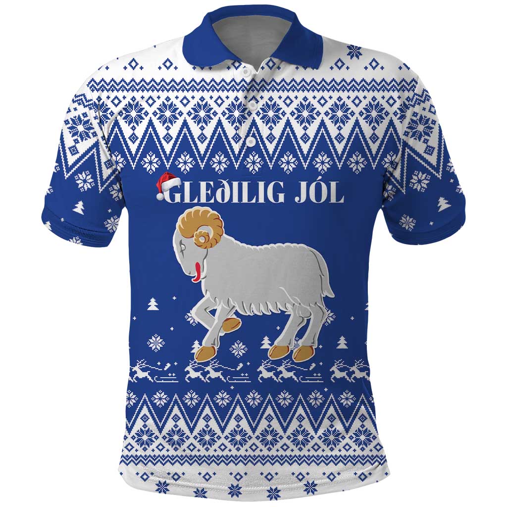 Faroe Islands Christmas Polo Shirt Coat Of Arms Xmas Patterns - Wonder Print Shop