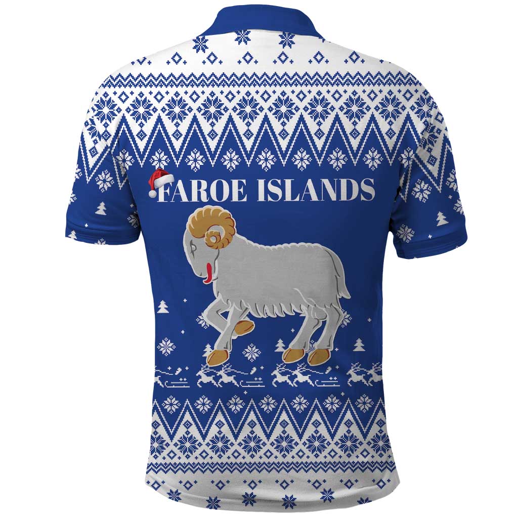 Faroe Islands Christmas Polo Shirt Coat Of Arms Xmas Patterns - Wonder Print Shop