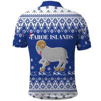 Faroe Islands Christmas Polo Shirt Coat Of Arms Xmas Patterns - Wonder Print Shop