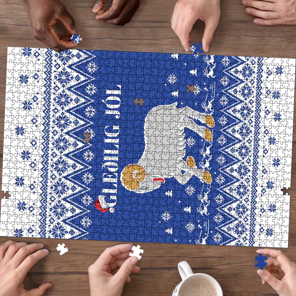 Faroe Islands Christmas Puzzle Coat Of Arms Xmas Patterns - Wonder Print Shop