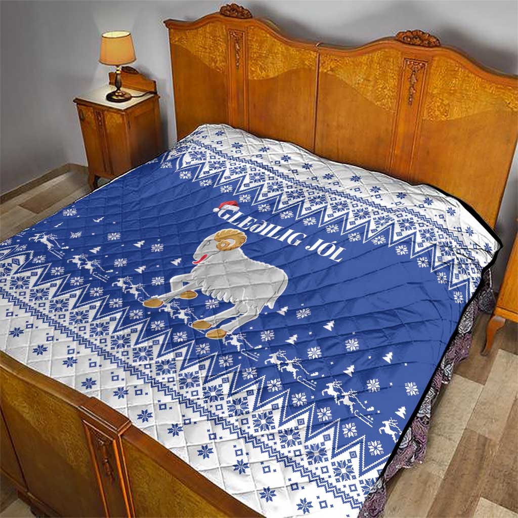 Faroe Islands Christmas Quilt Coat Of Arms Xmas Patterns - Wonder Print Shop