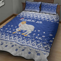 Faroe Islands Christmas Quilt Bed Set Coat Of Arms Xmas Patterns - Wonder Print Shop